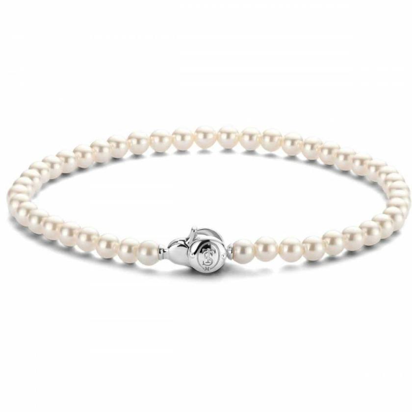 Bracelets | Womens Ladies White Beaded Pearl Sterling Silver Bracelet Bracelets Bracelets