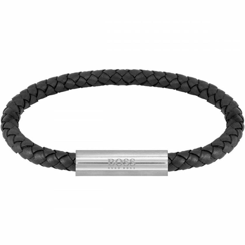 Bracelets | Womens Men’s Braided Leather Black Steel Bracelet Bracelets Bracelets