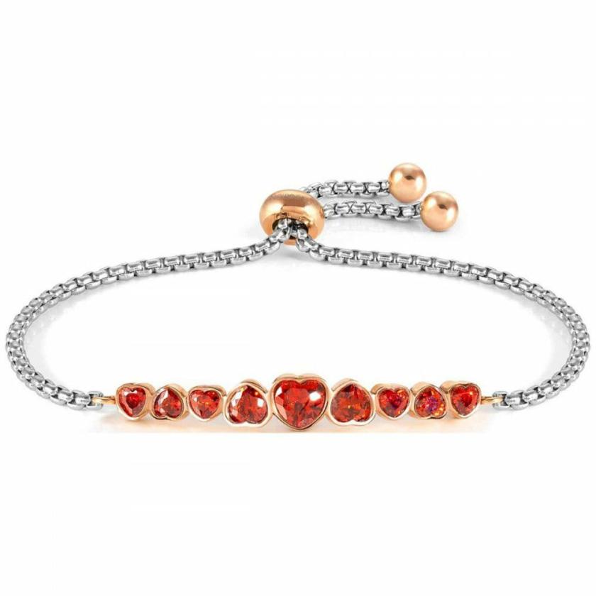 Bracelets | Womens MILLELUCI Gold Heart Shaped Red Toggle Bracelet Bracelets Bracelets