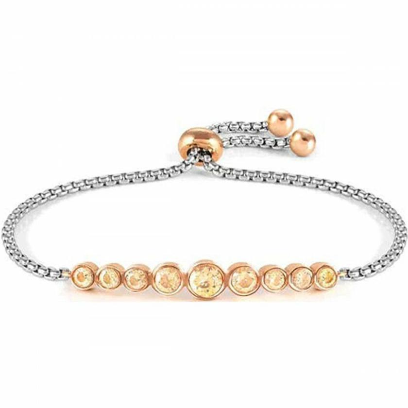 Bracelets | Womens MILLELUCI Rose Champagne Stone Set Toggle Bracelet Bracelets Bracelets