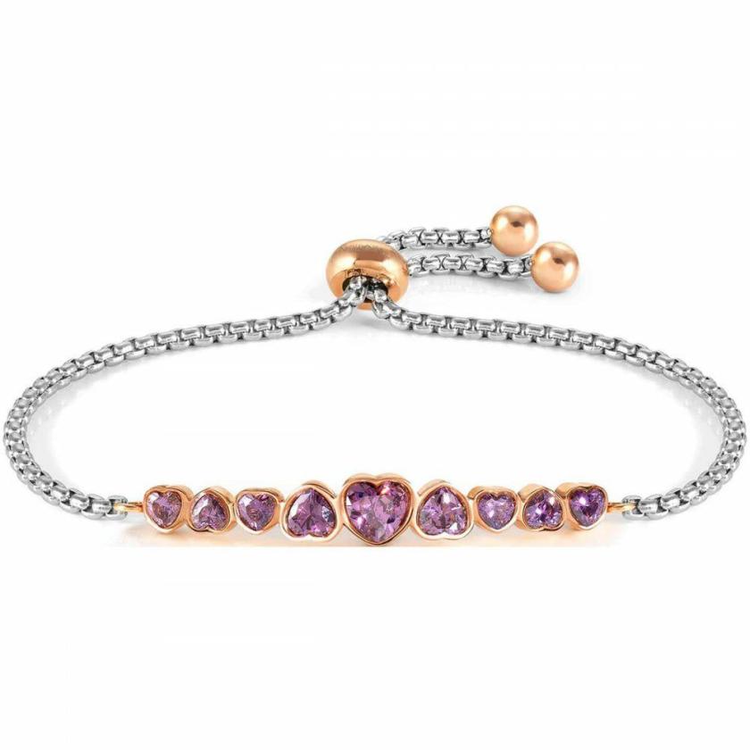 Bracelets | Womens MILLELUCI Rose Heart Shaped Purple Toggle Bracelet Bracelets Bracelets