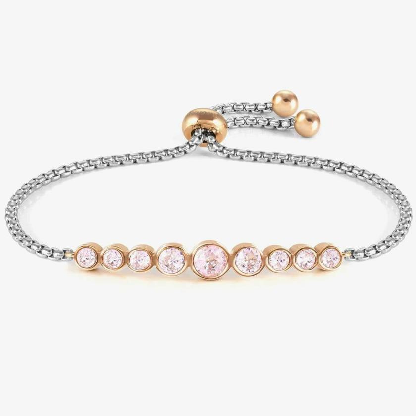 Bracelets | Womens MILLELUCI Rose Pink Stone Set Toggle Bracelet Bracelets Bracelets