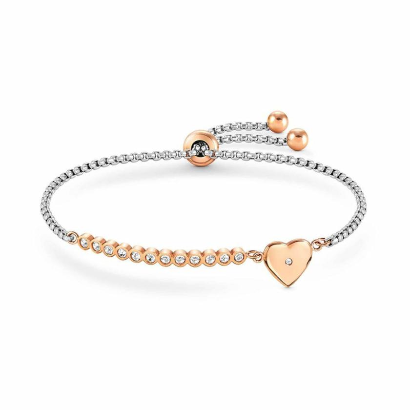 Bracelets | Womens MILLELUCI Stainless Steel and Rose Plated Heart Bracelet Bracelets Bracelets