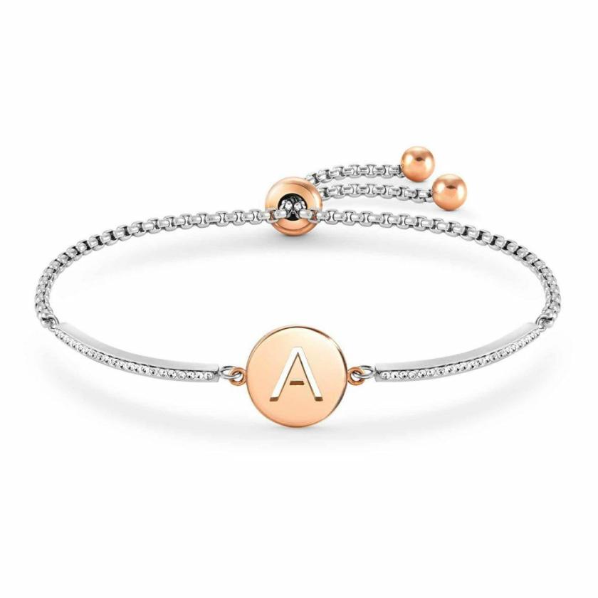 Bracelets | Womens MILLELUCI Steel & Rose Plated Initial A Bracelet Bracelets Bracelets