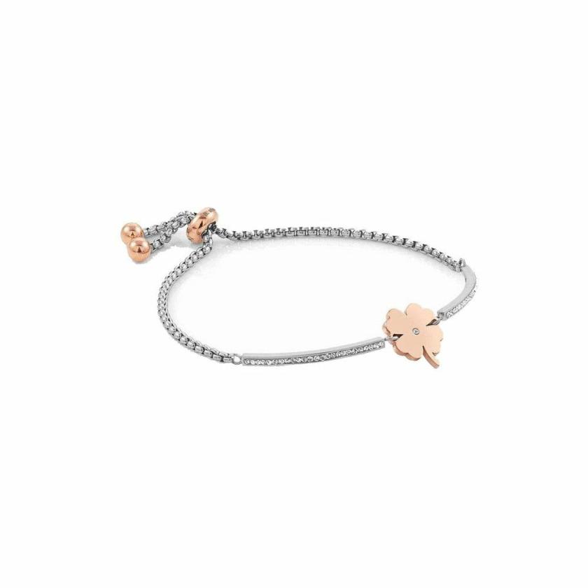 Bracelets | Womens MILLELUCI Sterling Silver Bracelet With Rose Gold Plated Clover Bracelets Bracelets