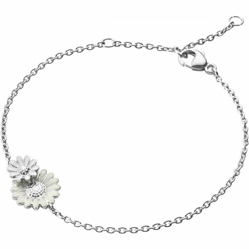 Bracelets | Womens Silver and White Enamel Daisy Bracelet Bracelets Bracelets