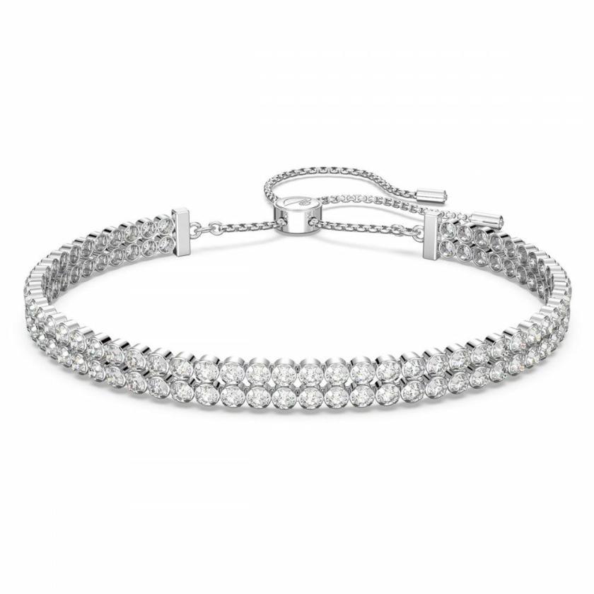 Bracelets | Womens Subtle Rhodium Plated Stone Set Cupchain Toggle Bracelet Bracelets Bracelets