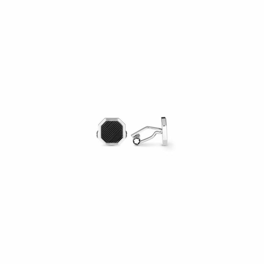 Cufflinks | Gents Extreme Octagon Shaped Black Textured Cufflinks Cufflinks Cufflinks