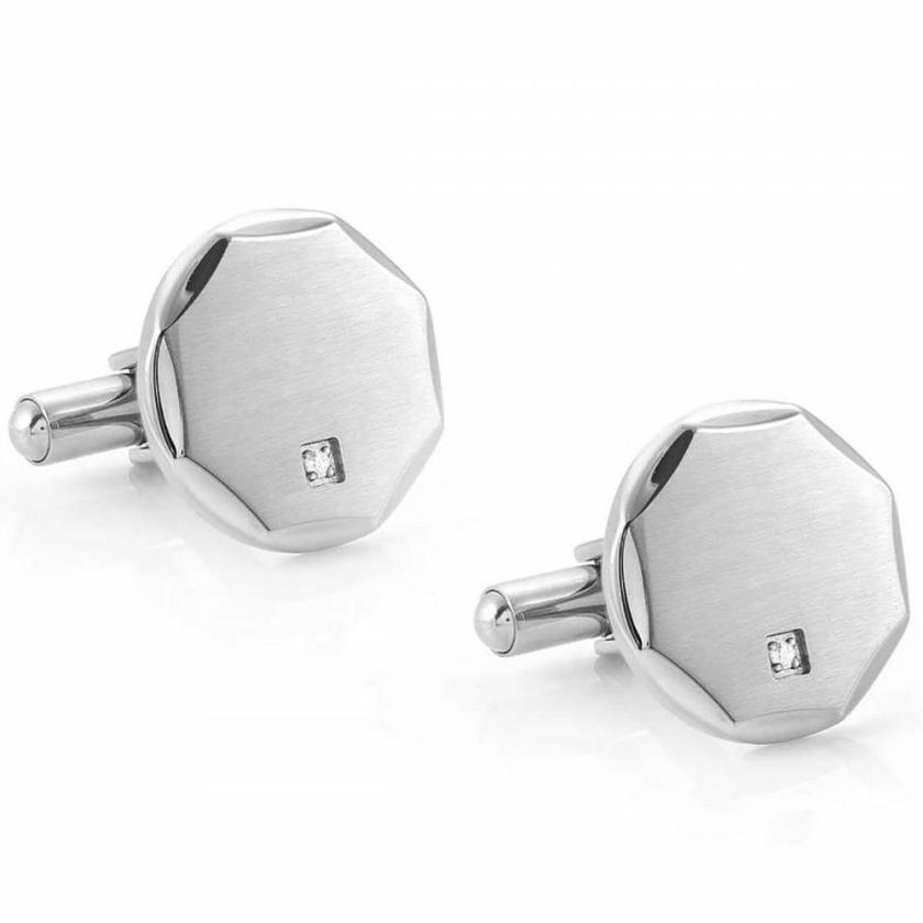 Cufflinks | Mens STRONG Gent’s Single Diamond Steel Cufflinks Cufflinks Cufflinks