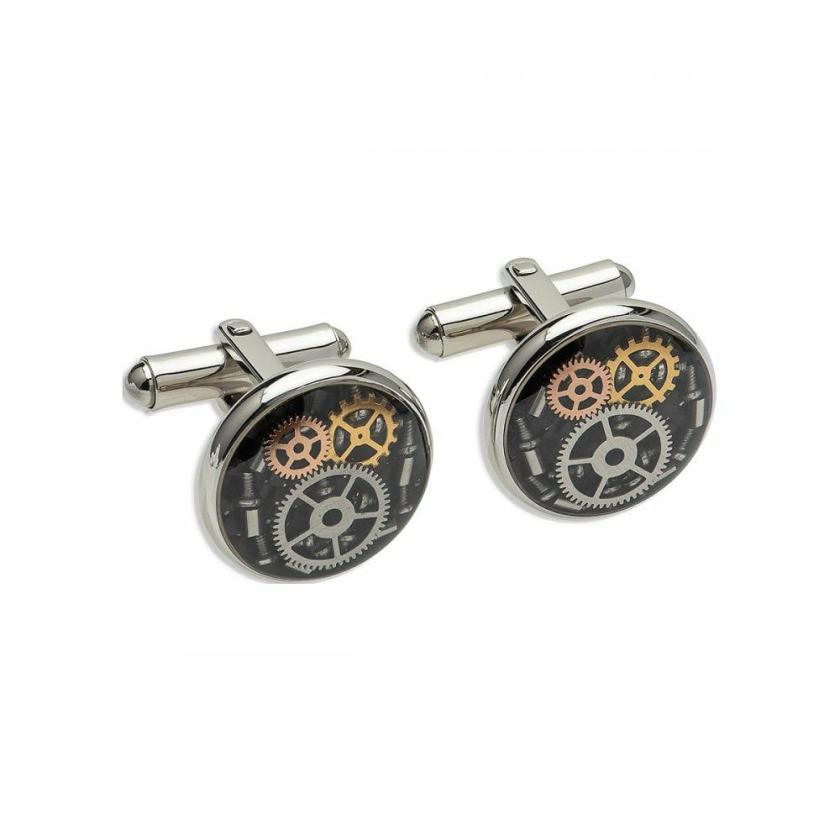 Cufflinks | Mens Two Tone Plated Stainless Steel Cogs Cufflinks Cufflinks Cufflinks