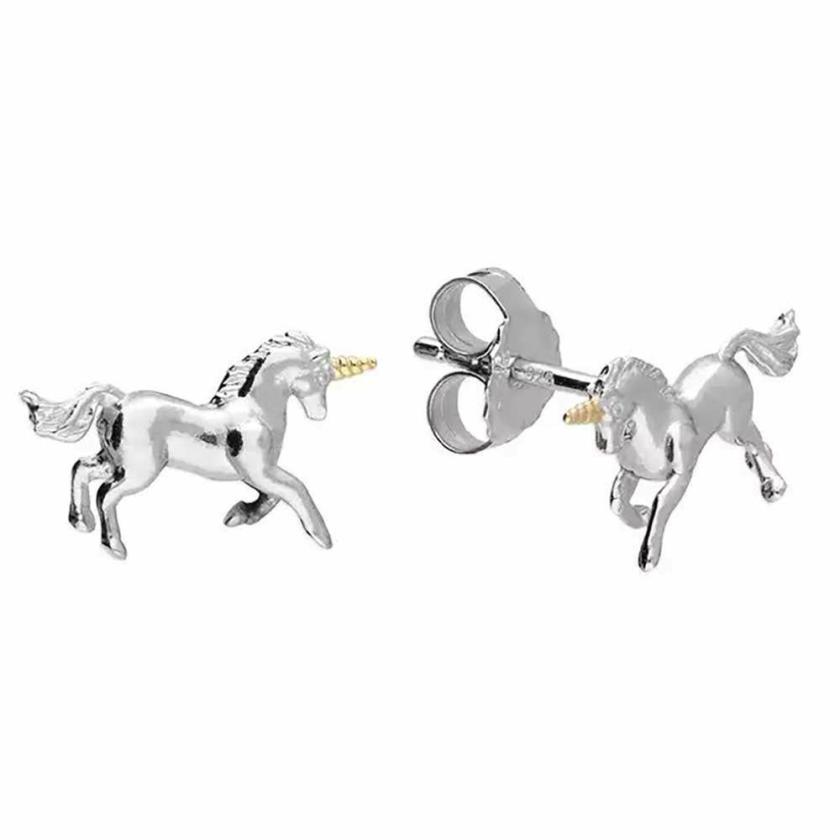 Earrings | Sterling Silver & Gold Plated Unicorn Earrings Earrings Earrings