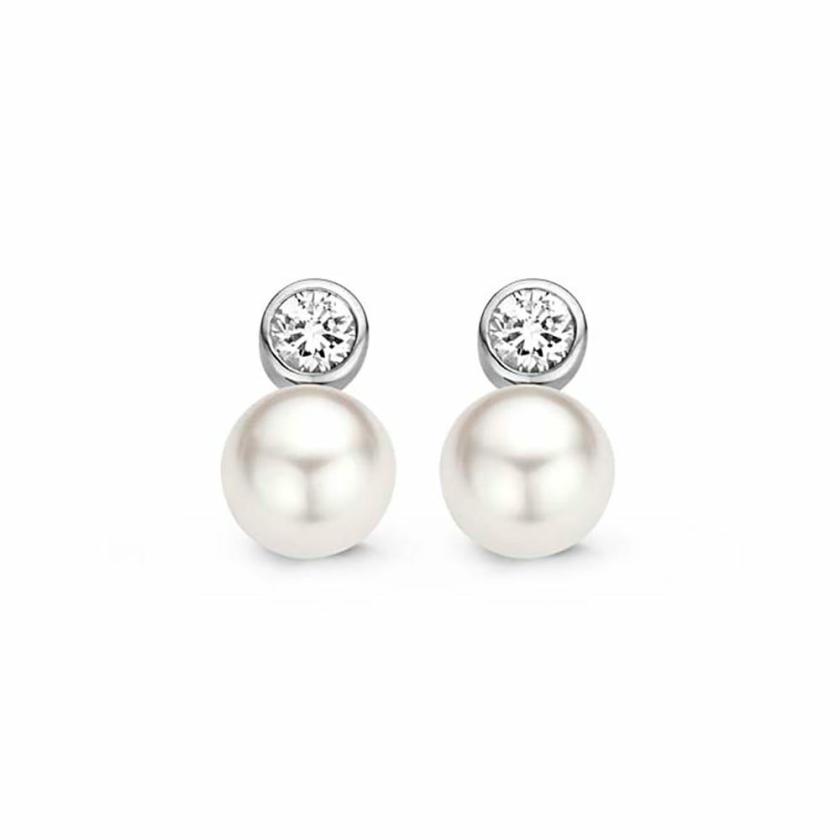 Earrings | White Pearl Zirconia Drop Earrings Earrings Earrings