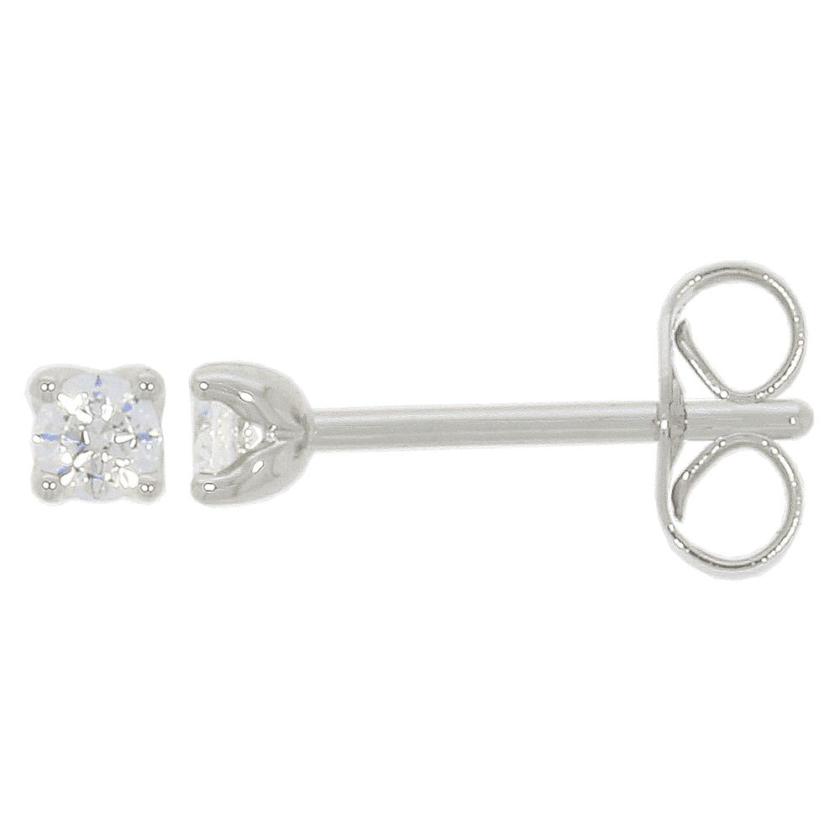 Earrings | Womens 9ct White Gold 0.15ct Diamond Ear Studs 9ct White Gold Earrings