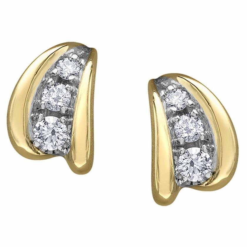 Earrings | Womens 9ct Yellow Gold Diamond Set Earrings 9ct Yellow Gold Earrings