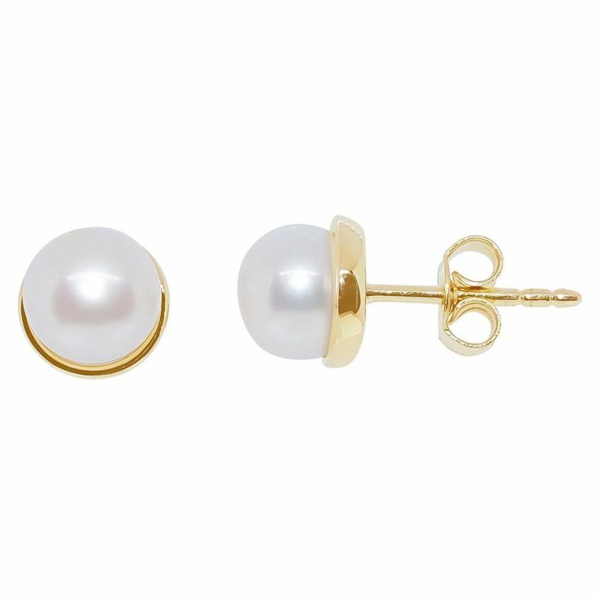 Earrings | Womens 9ct Yellow Gold Freshwater Pearl Earrings 9ct Yellow Gold Earrings