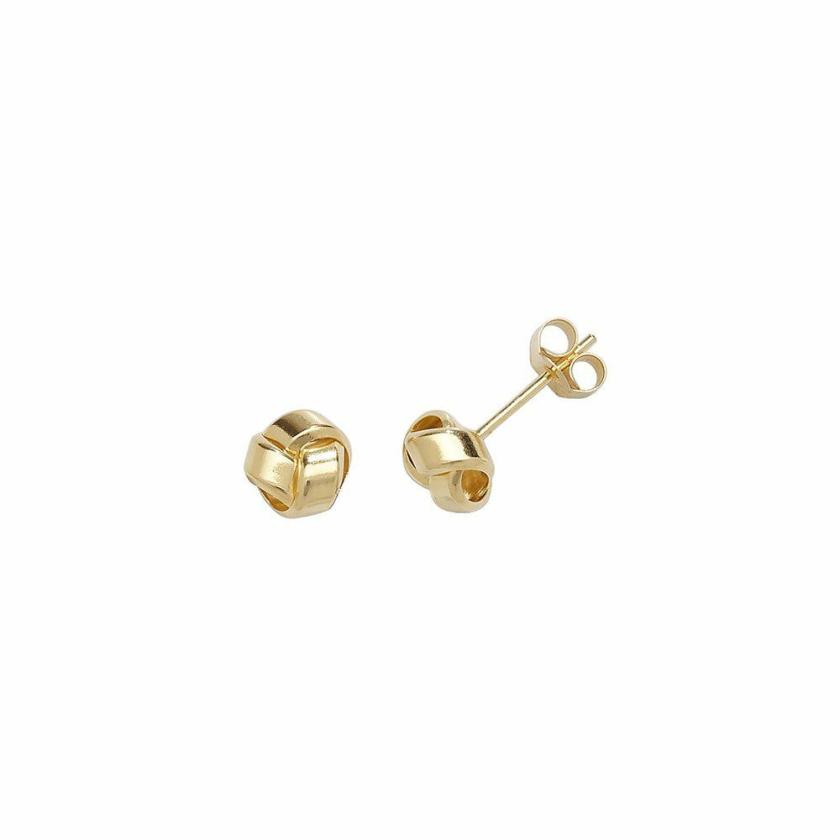 Earrings | Womens 9ct Yellow Gold Knot Ear Studs 9ct Yellow Gold Earrings