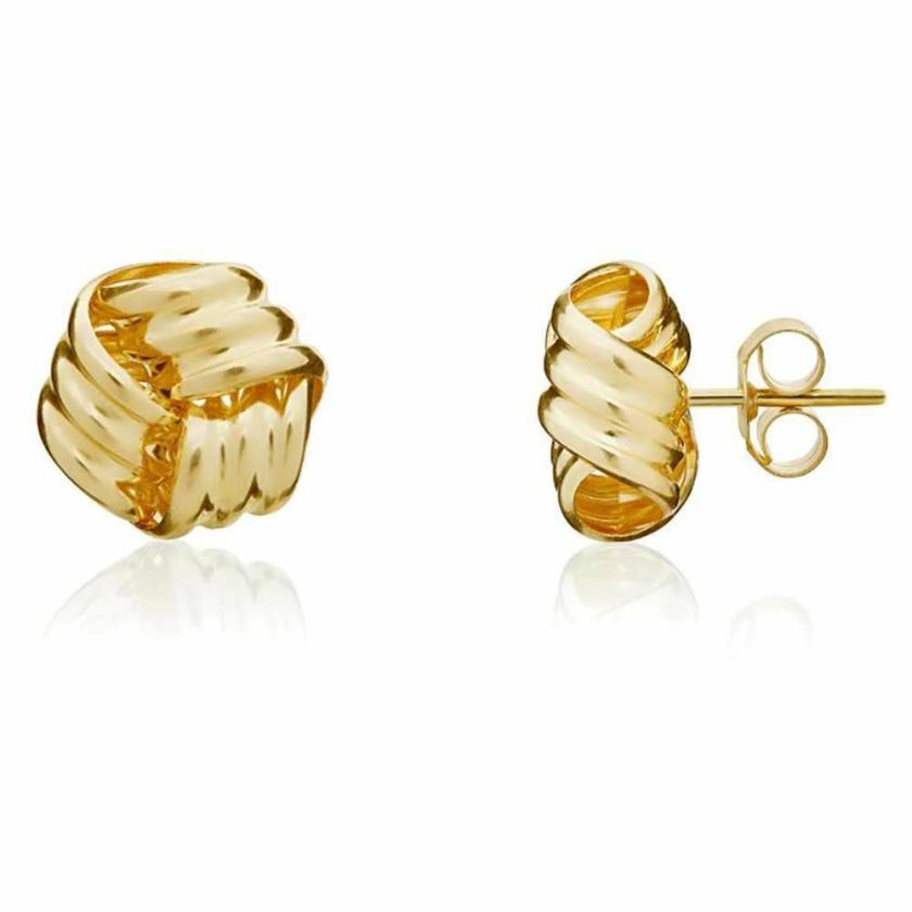 Earrings | Womens 9ct Yellow Gold Knot Earring Studs 9ct Yellow Gold Earrings