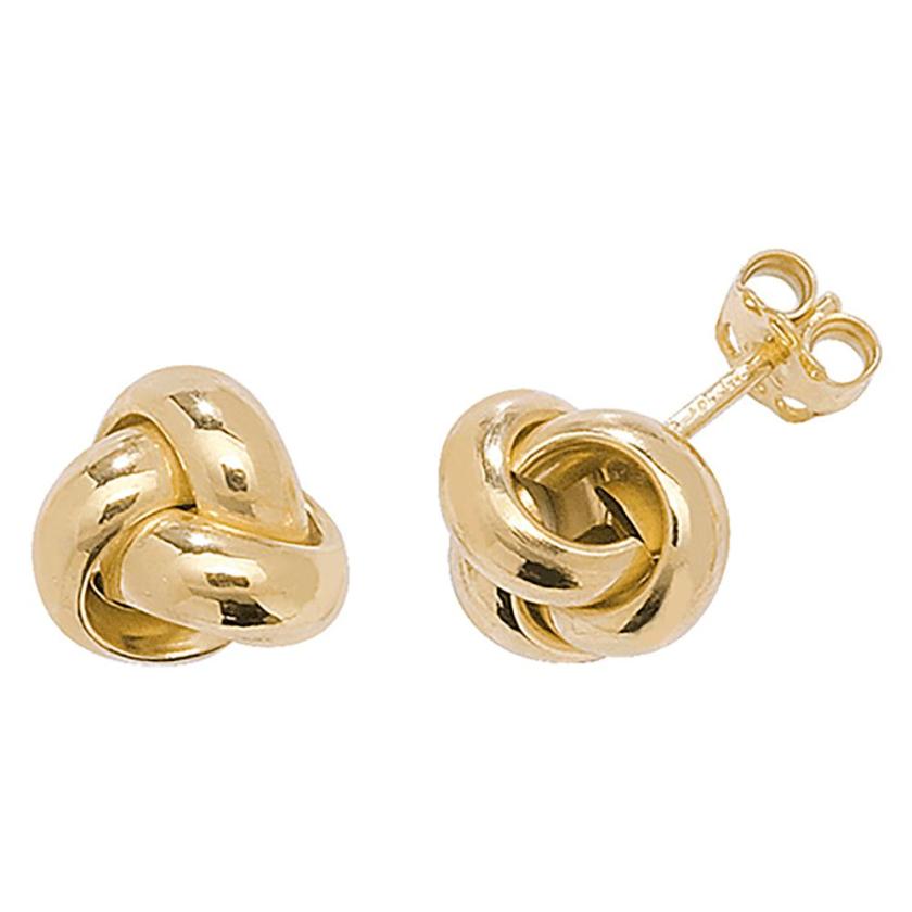 Earrings | Womens 9ct Yellow Gold Knotted Studs 9ct Yellow Gold Earrings