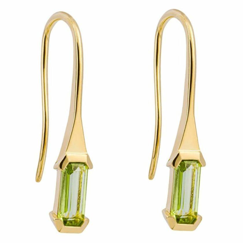 Earrings | Womens 9ct Yellow Gold Peridot Earring Drops 9ct Yellow Gold Earrings