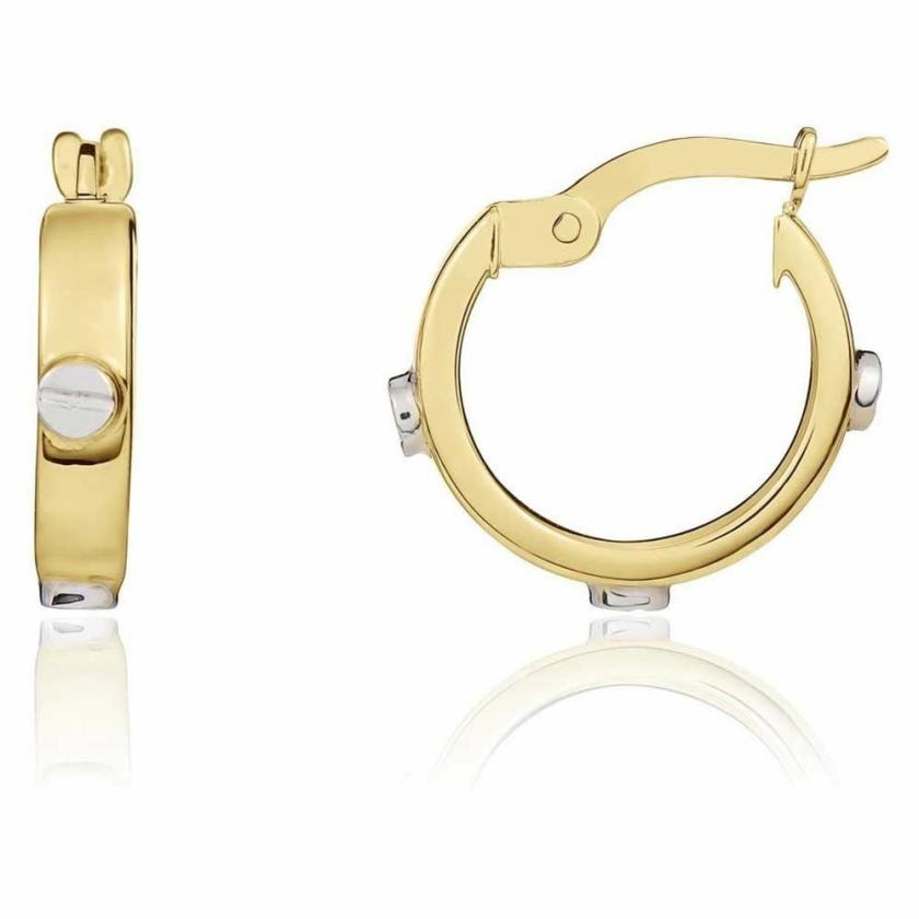 Earrings | Womens 9ct Yellow Gold Small Screw Motif Hoops 9ct Yellow Gold Earrings