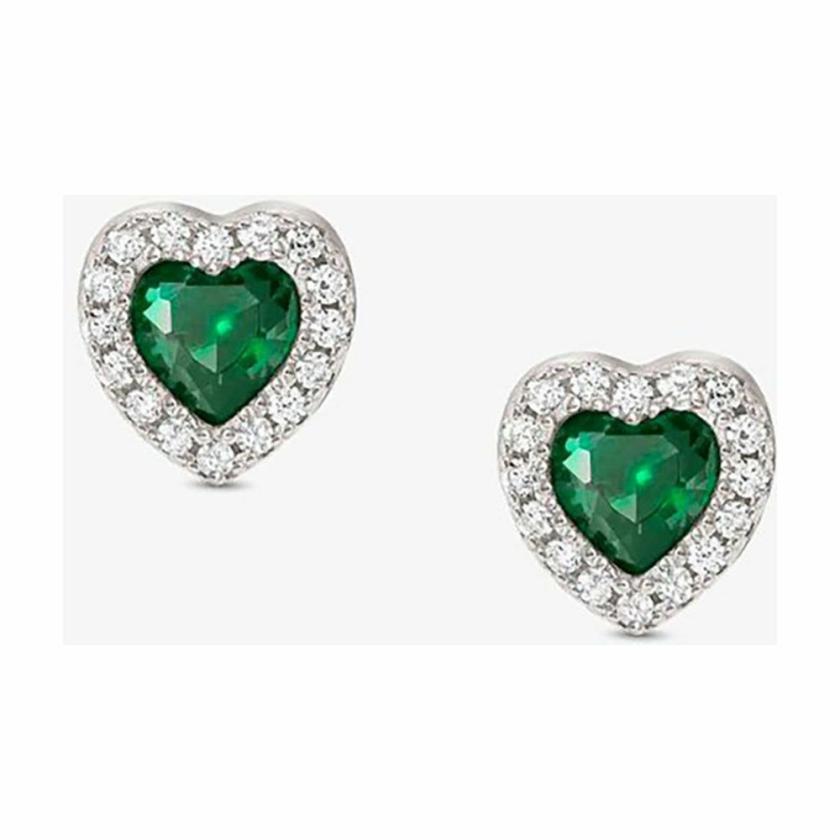 Earrings | Womens ALL MY LOVE Green Stone Heart Studs Earrings Earrings