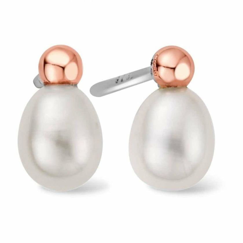 Earrings | Womens Beachcomber Silver & Pearl Earrings 9ct Rose Gold Earrings