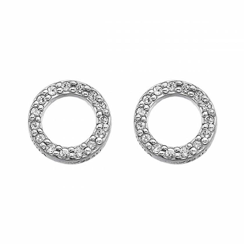 Earrings | Womens Bliss Circle White Topaz Earrings Studs Earrings Earrings