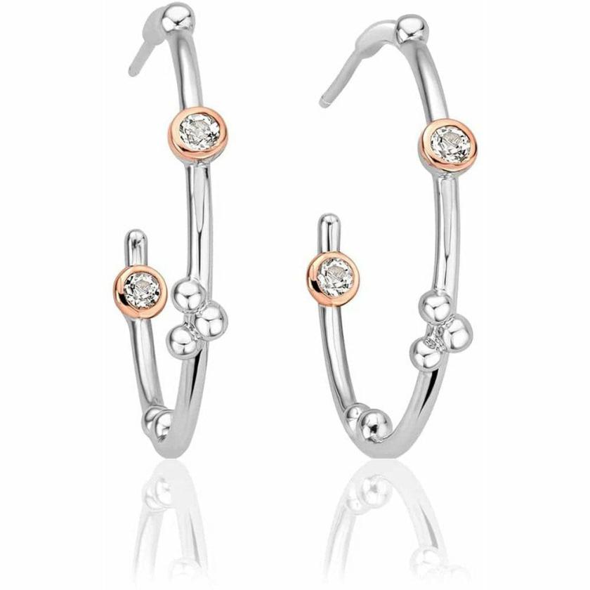 Earrings | Womens Celebration Half-Hoop Earrings 9ct Rose Gold Earrings