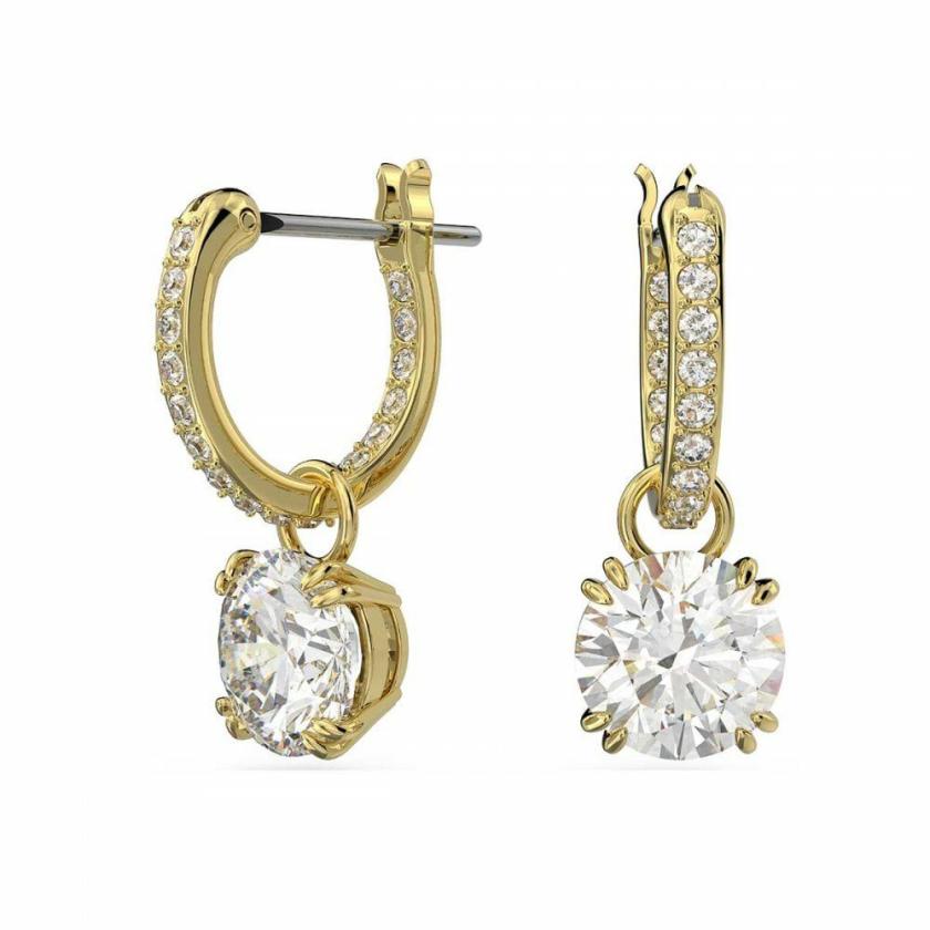 Earrings | Womens Constella Round Cut Gold Toned Drop Earrings Crystal Jewellery Earrings