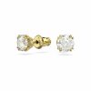 Earrings | Womens Constella Round Cut Gold Toned Stud Earrings Crystal Jewellery Earrings