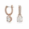 Earrings | Womens Constella Round Cut Rose Gold Toned Drop Earrings Crystal Jewellery Earrings