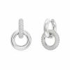 Earrings | Womens Dextera Asymmetrical Interlocking Loop Rhodium Plated Hoop Earrings Earrings Earrings