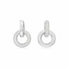 Earrings | Womens Dextera Asymmetrical Interlocking Loop Rhodium Plated Hoop Earrings Earrings Earrings