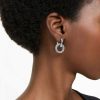 Earrings | Womens Dextera Asymmetrical Interlocking Loop Rhodium Plated Hoop Earrings Earrings Earrings