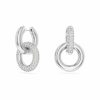 Earrings | Womens Dextera Asymmetrical Interlocking Loop Rhodium Plated Hoop Earrings Earrings Earrings