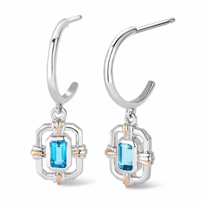 Earrings | Womens Enchanted Gateway Blue Topaz Earring Drops 9ct Rose Gold Earrings