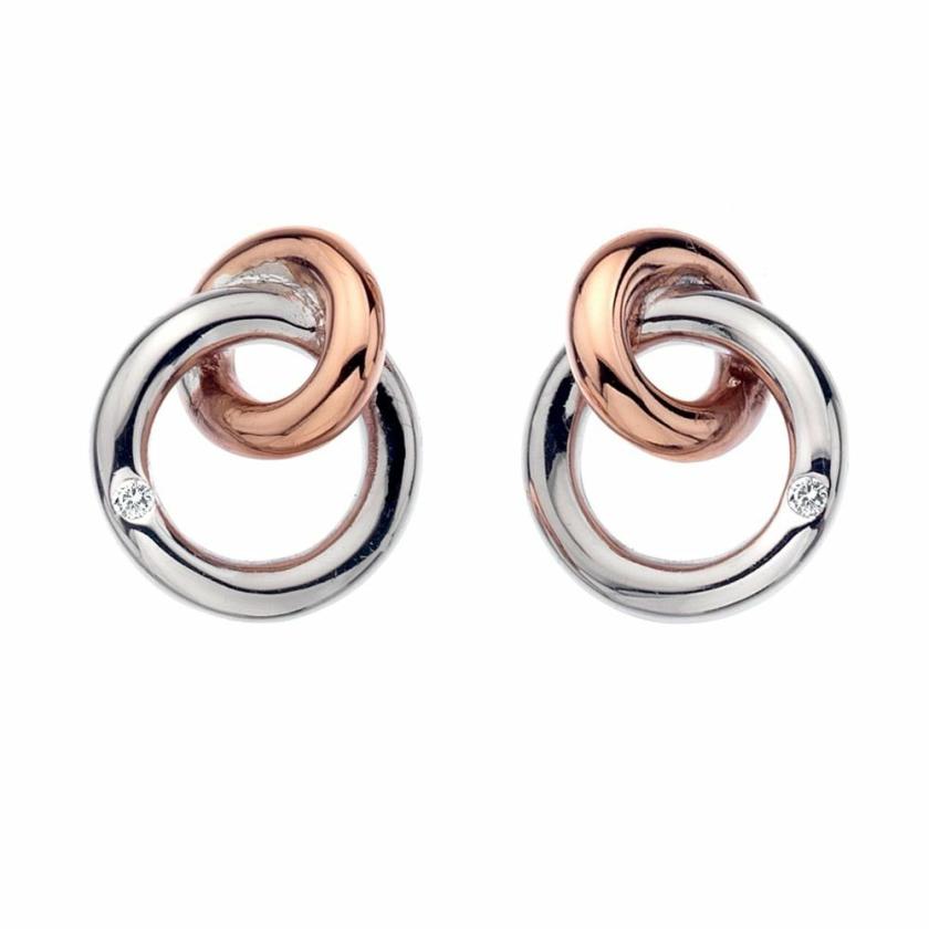 Earrings | Womens Eternity Two Tone Interlocked Earring Studs Earrings Earrings