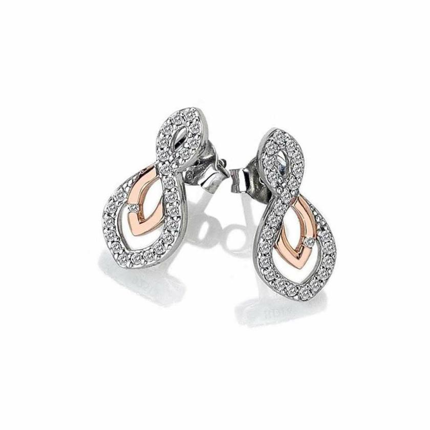 Earrings | Womens Harmony White Topaz Two Tone lily Earrings Earrings Earrings