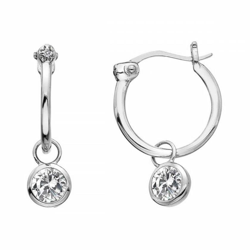 Earrings | Womens Hooped Topaz Drop Earring Diamond Jewellery Earrings