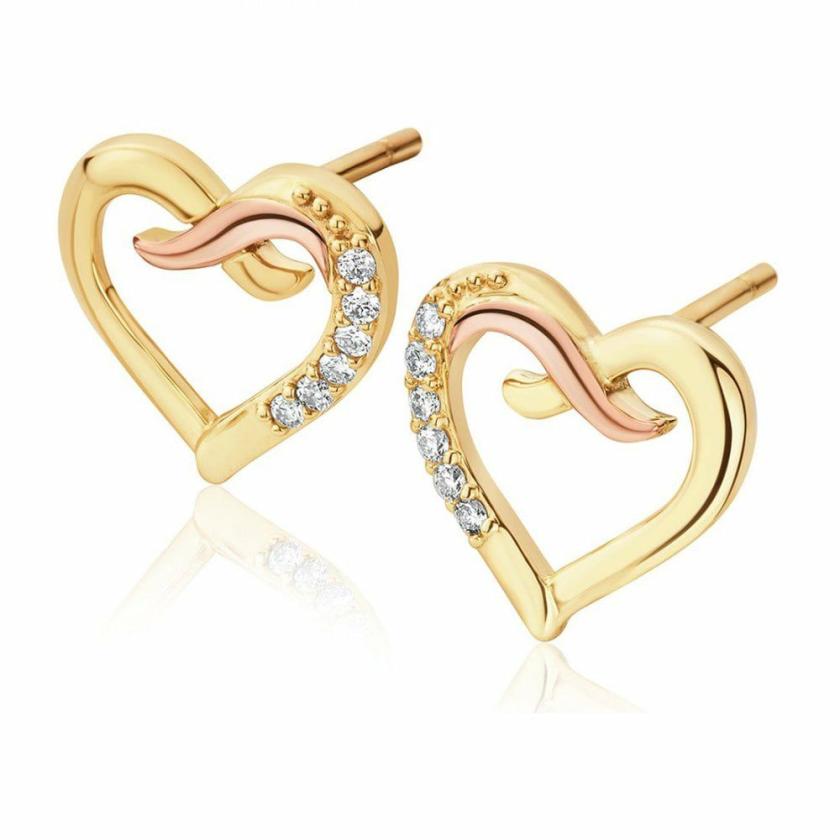 Earrings | Womens Kiss Diamond Stud Earrings 9ct Yellow Gold Earrings