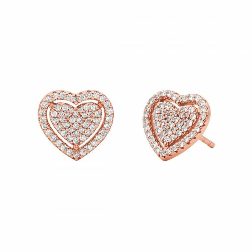 Earrings | Womens Ladies Premium Stone Set Rose Gold Heart Stud Earrings Earrings Earrings