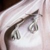 Earrings | Womens Ladies Serenity Rhodium Plated Drop Earrings Earrings Earrings