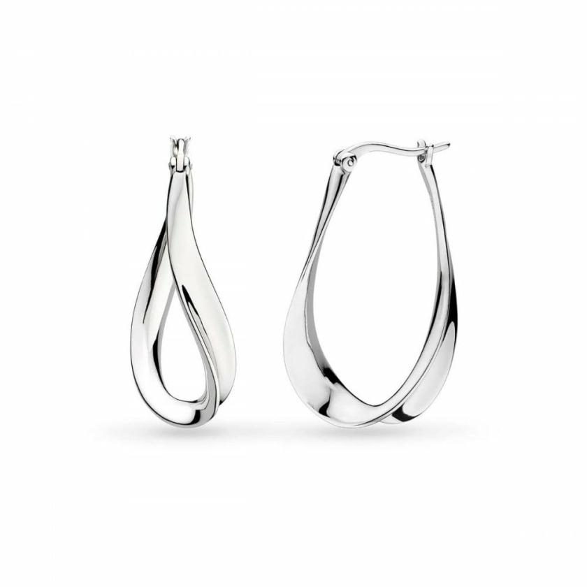 Earrings | Womens Ladies Serenity Rhodium Plated Hinged Hoop Earrings Earrings Earrings