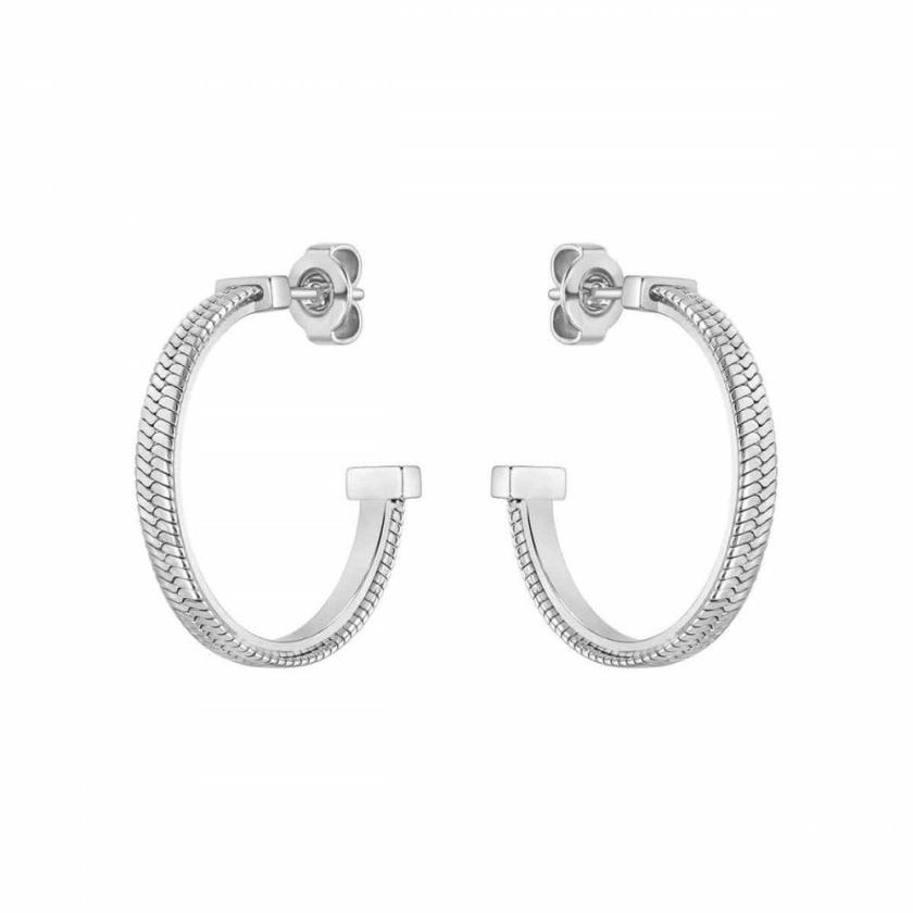 Earrings | Womens Ladies Zia Herringbone Texture Hinged Hoop Earrings Earrings Earrings