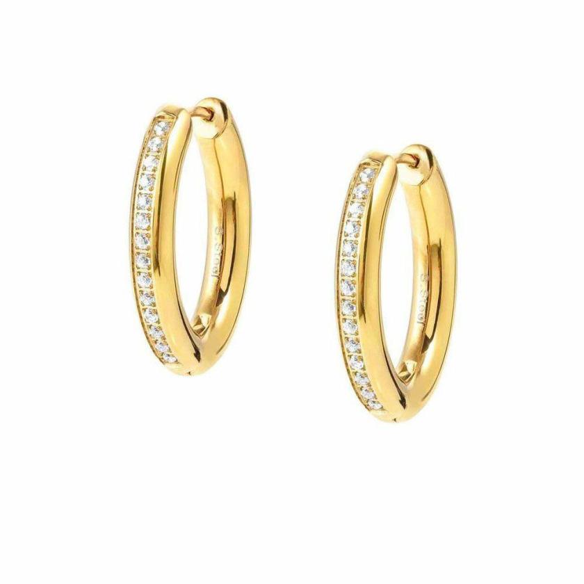 Earrings | Womens NEW AFFINITY Gold Toned Stone Set Hoop Earrings Earrings Earrings