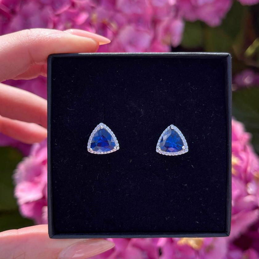 Earrings | Womens Silver & Blue Stone Set Earring Studs Earrings Earrings