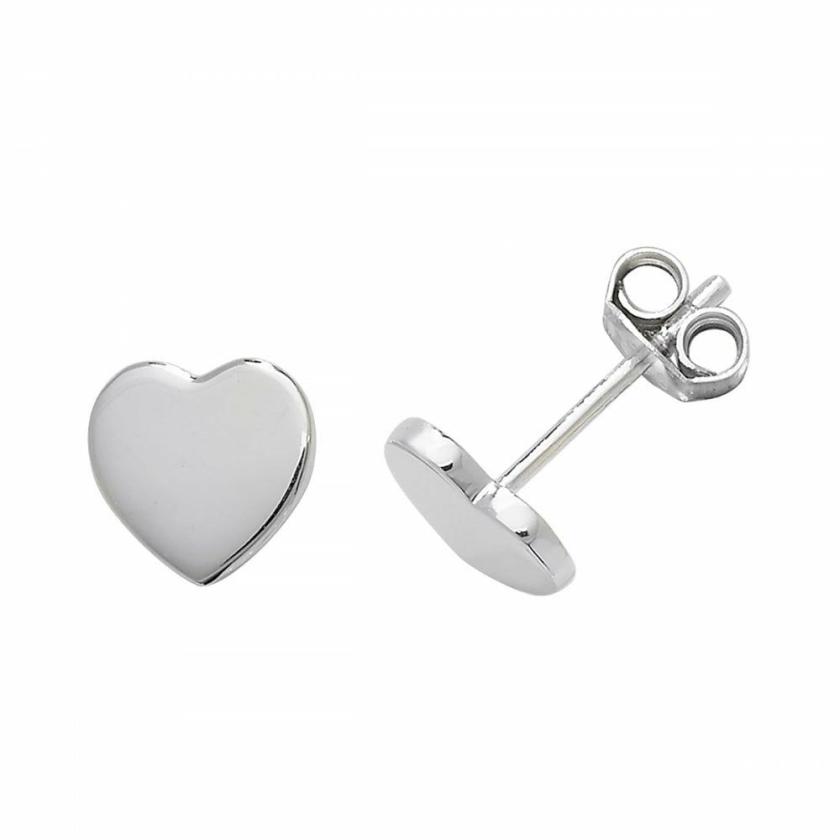 Earrings | Womens Silver Plain Heart Studs Earrings Earrings