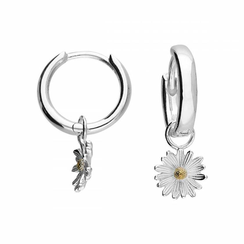 Earrings | Womens Sterling Silver Daisy Hoop Earrings Earrings Earrings