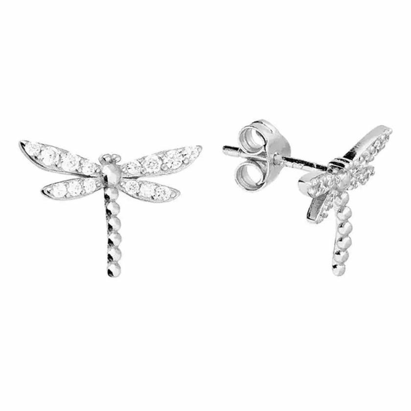 Earrings | Womens Sterling Silver Stone Set Dragonfly Earrings Earrings Earrings