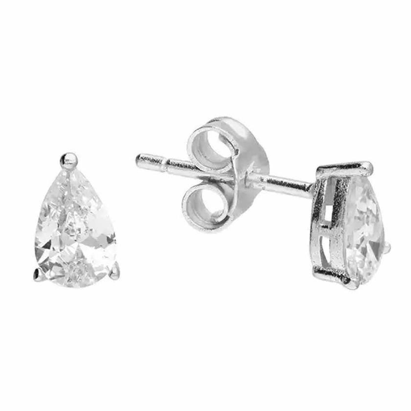 Earrings | Womens Sterling Silver Stone Set Teardrop Earrings Earrings Earrings